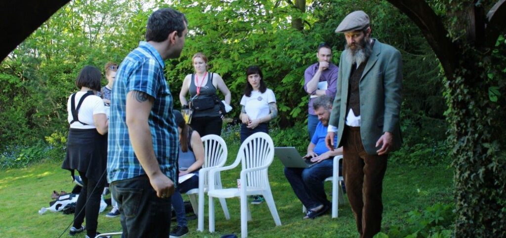 Chris Bell on the set of THE HEIRESS